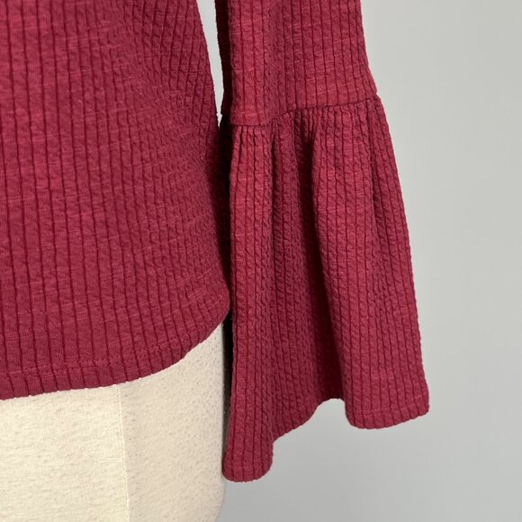Anthropologie Porridge Womens Joan Bell Sleeve Top Wine Burgundy size Small - Picture 8 of 15